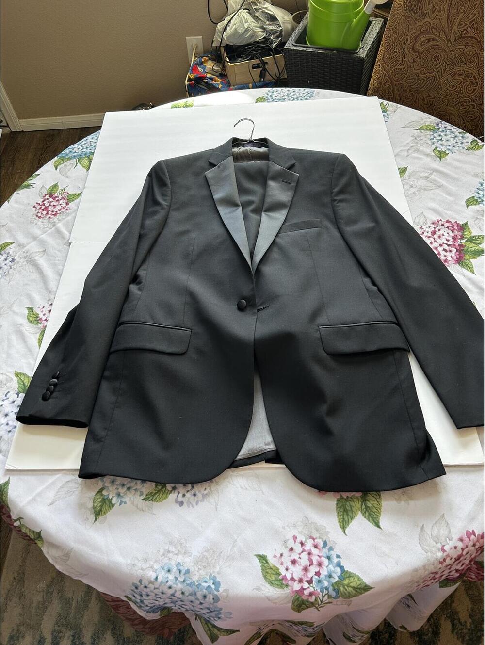 Stafford Men's Black Wool Tuxedo Jacket Size 40 Long and Pants 32x32